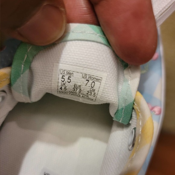 NEW Vans Cherry Embroidered Pastel Rainbow Authentic Gingham Block Sneaker - Picture 7 of 7